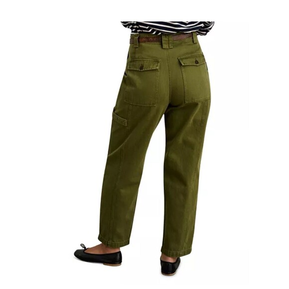 ALEX MILL Phoebe Straight Leg Cargo Pants Size 24 Green Casual Utility Cotton - Picture 6 of 13